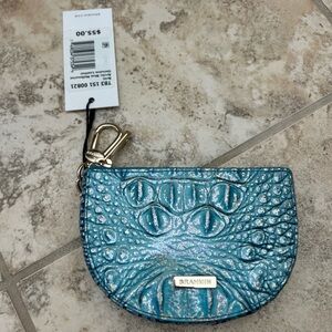 NWT Brahmin arctic Blue Britt  Coin Iridescent Pouch Wallet